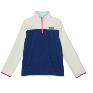 Vineyard Vines Girls Colorblock Fleece 1/4 Zip Pullover (kids size 14)